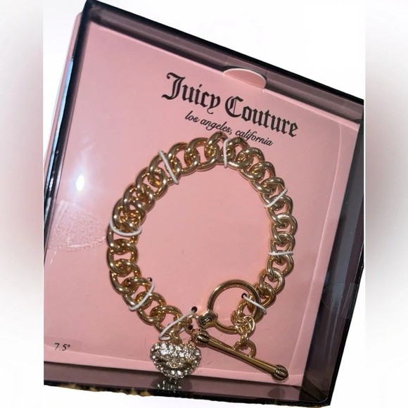 Juicy Couture Link chain Heart charm bracelet New - Picture 8 of 8
